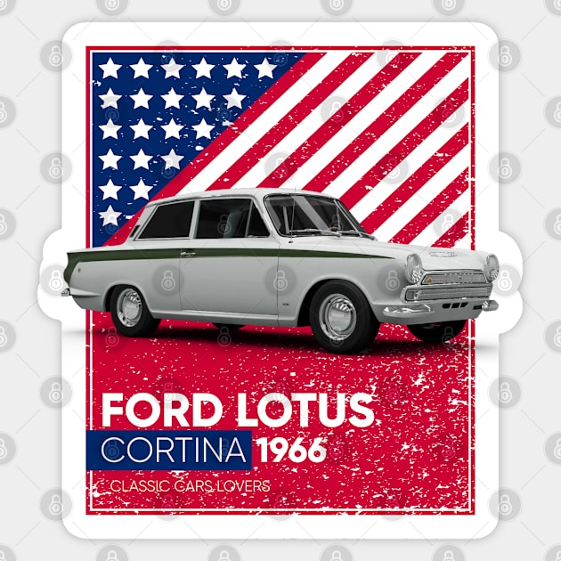 Classic Cars Lotus Cortina 1966 Sticker by cecatto1994